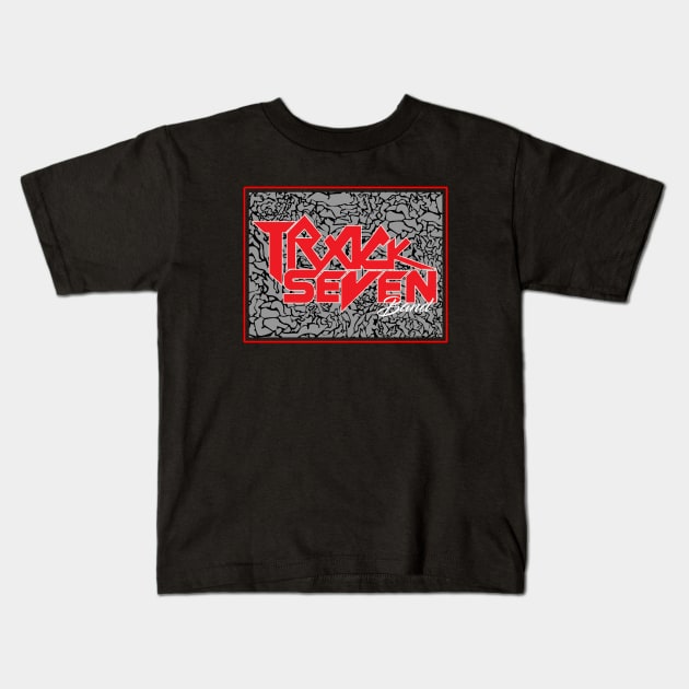 Cement Black / Red Track Seven Logo Kids T-Shirt by TrackSevenBand